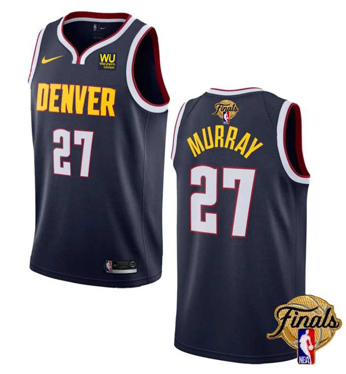 Mens Denver Nuggets #27 Jamal Murray Navy 2023 Finals Icon Edition Stitched Basketball Jersey Dzhi